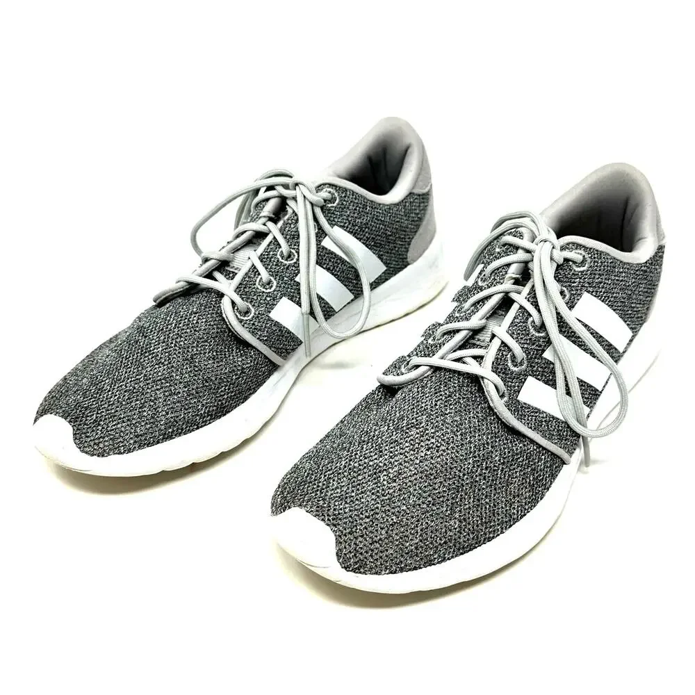 Adidas QT Racer Cloudfoam Gray White Knit Sneakers Women’s 6.5